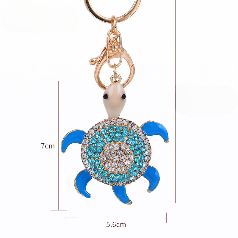 Wholesale Cute Diamond Inlaid Turtle Zinc Alloy Car Keychains