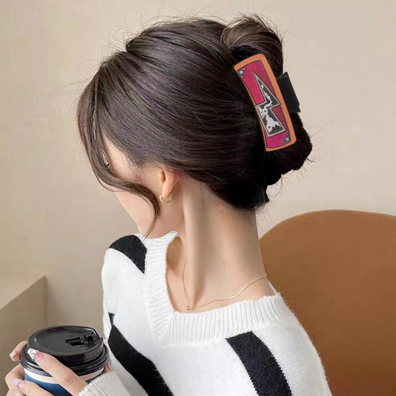 Wholesale Western style Leather Cactus Butterfly Hair Clips