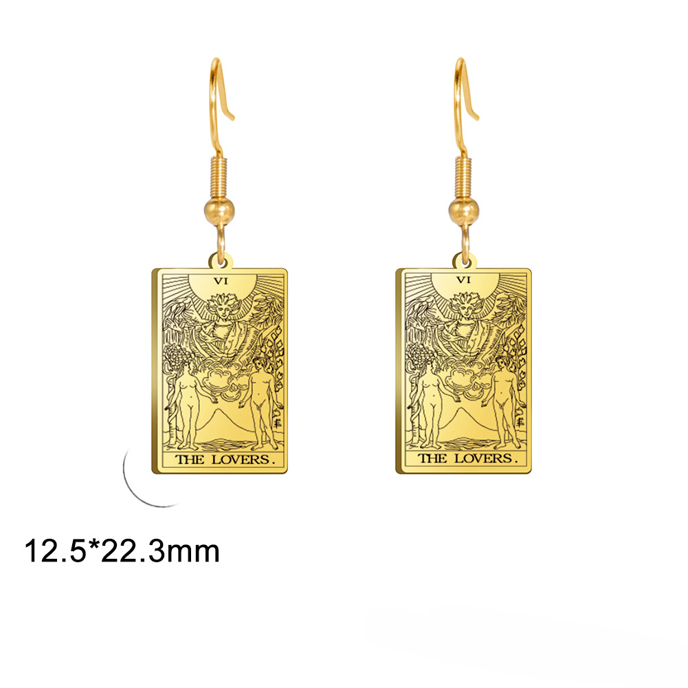 Wholesale Vintage Tarot Stainless Steel Earrings