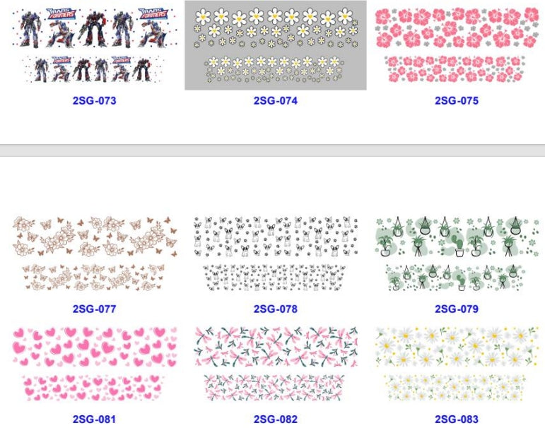 Wholesale 8pcs Dragonfly Print 3oz Cup Stickers Wrap