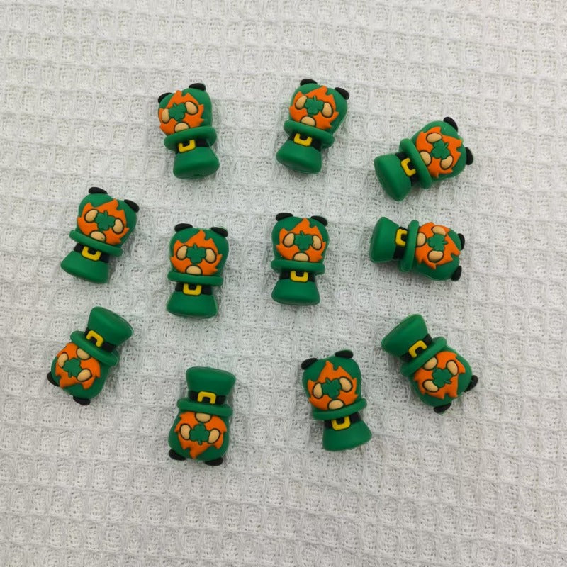 Wholesale 10pcs Green Big Nose Old Man Silicone DIY Beads