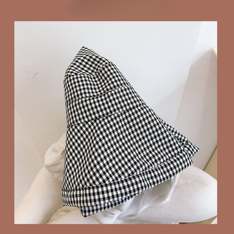 Sombrero de pescador a cuadros de poliéster de poliéster al por mayor con borde grande