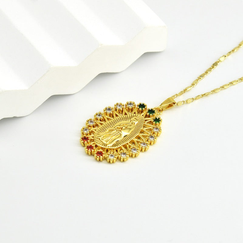 Wholesale Religious Copper Micro Inlaid Zircon Personalized Fashion Necklaces