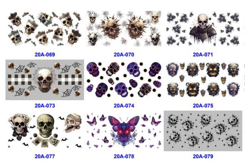 Wholesale 5pcs Halloween Scary Skull 16oz Single-Sided Cup Stickers