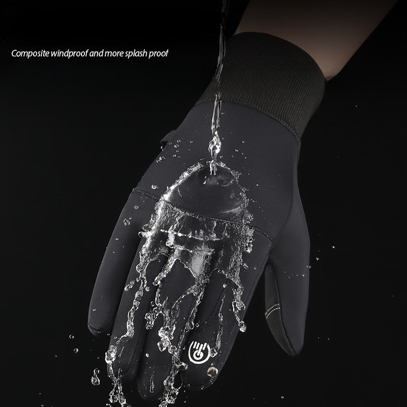 Wholesale Autumn and Winter Sports Plush Warm Riding Nylon Glove