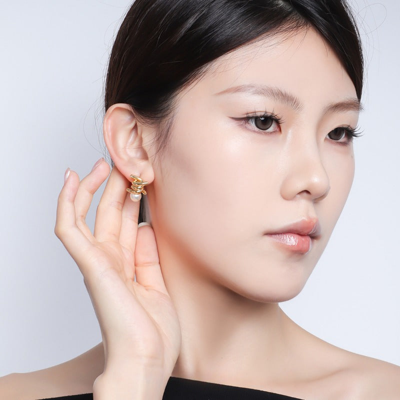 Wholesale Personalized Knotted Pearl Earrings