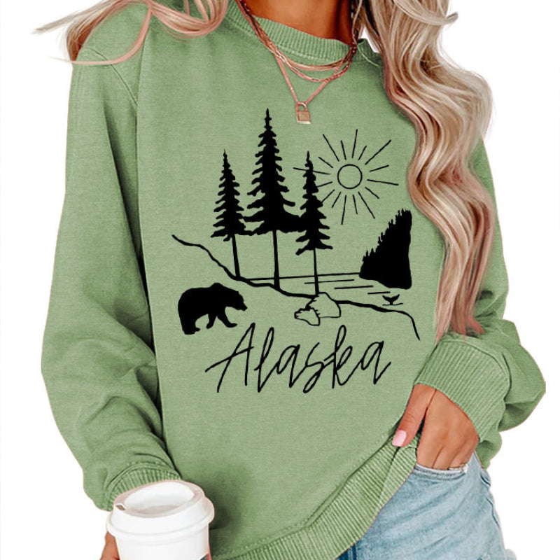 Wholesale Teddy Bear Printed Pullover Long Sleeved Casual Cotton Hoodies