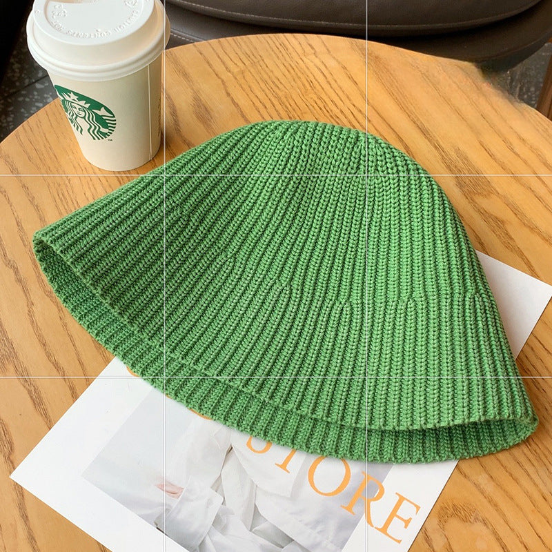 Wholesale Solid Color Woven Knitted Bucket Hat