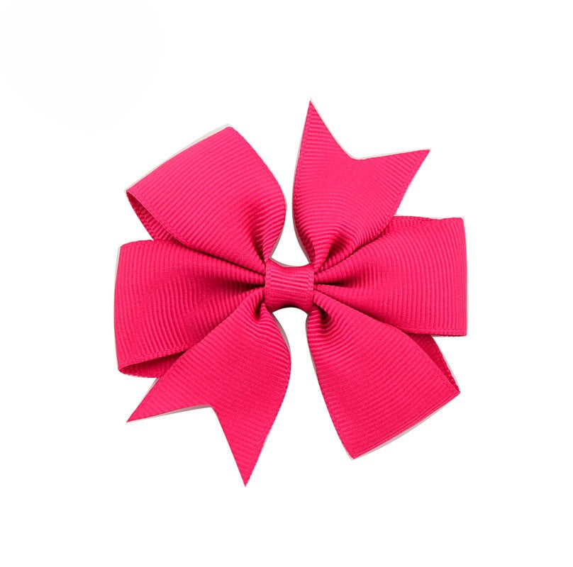 Wholesale 10pcs Handmade Baby Dovetail V Ribbed Ribbon Bow Hairpin