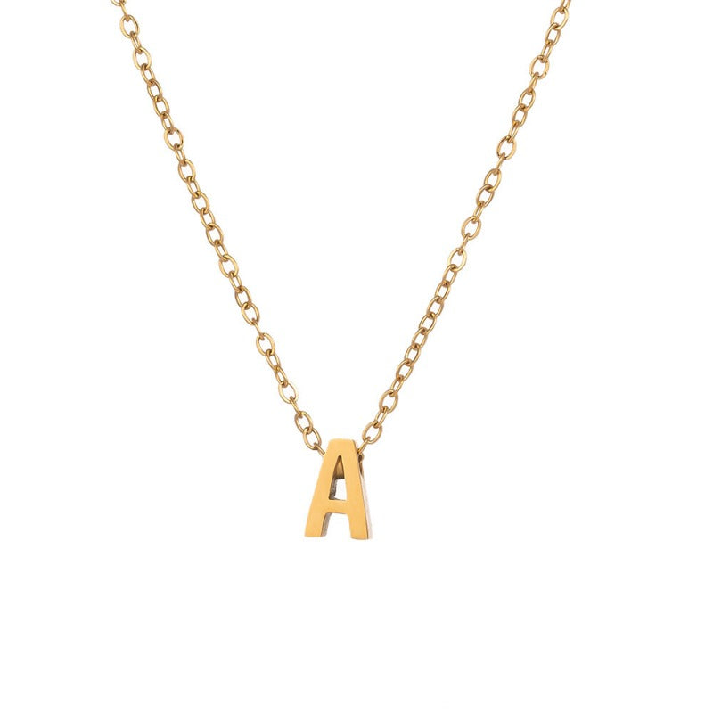 Wholesale Simple and Color Preserving Titanium Steel Women's Versatile Niche High End Exquisite Light Luxury Versatile Simple Necklace