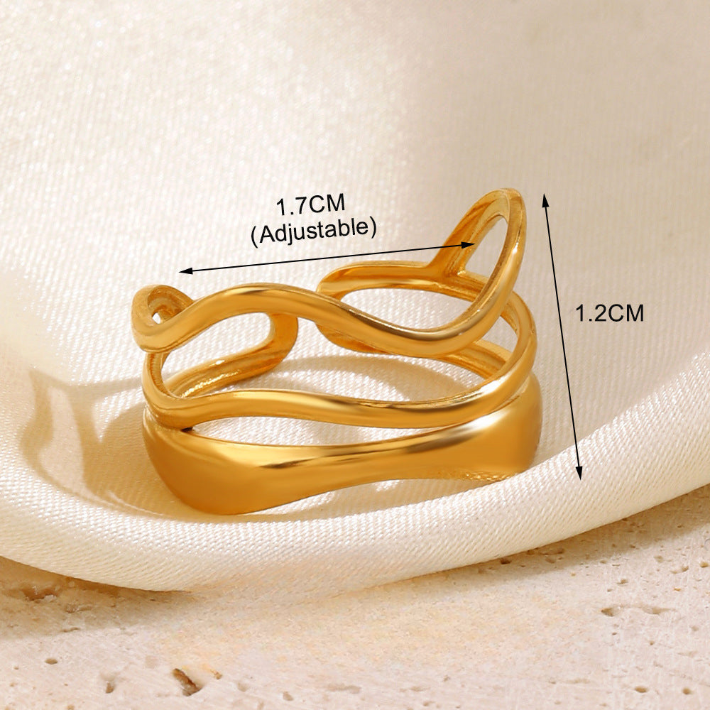 Wholesale Popular Stainless Steel Love Women's Personality Hip Hop Line  Ring