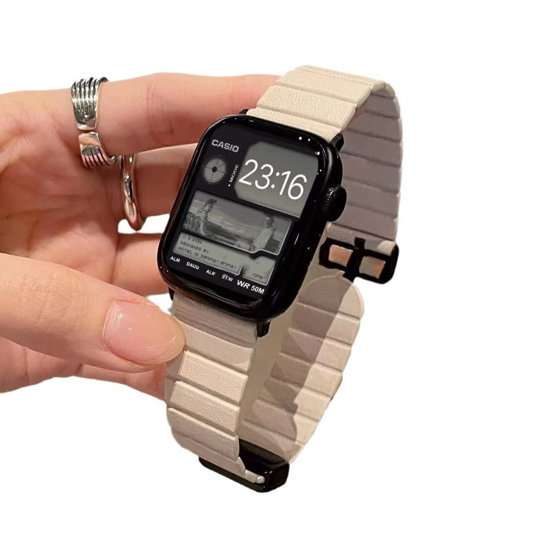 Wholesale Casual Style Thin Leather Magnetic Watch Strap