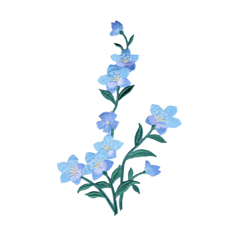 Wholesale DIY Embroidery Cloth Patch Orchid with Glue Hat Clothes Decoration