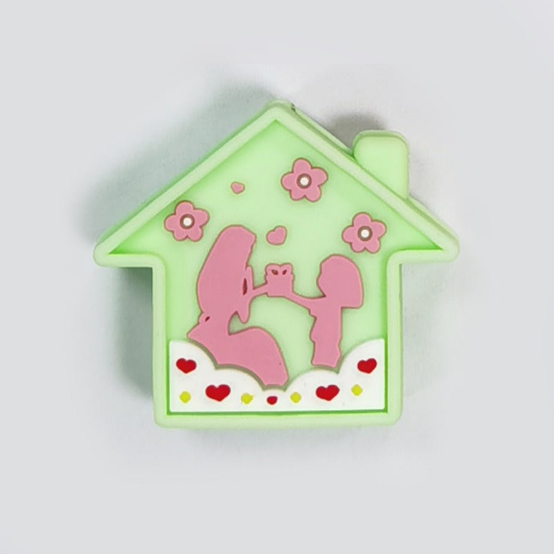 Wholesale 10PCS Creative Colorful Cartoon Image Flat Three-dimensional Rubber Beads