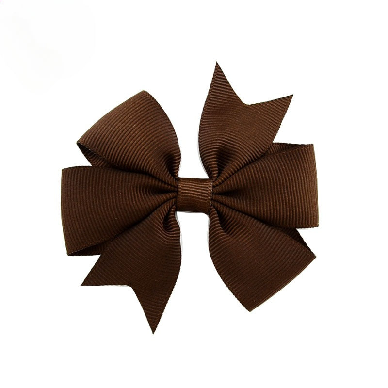 Wholesale 10pcs Handmade Baby Dovetail V Ribbed Ribbon Bow Hairpin