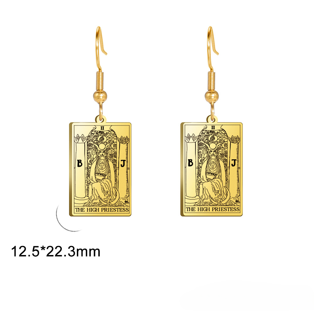Wholesale Vintage Tarot Stainless Steel Earrings