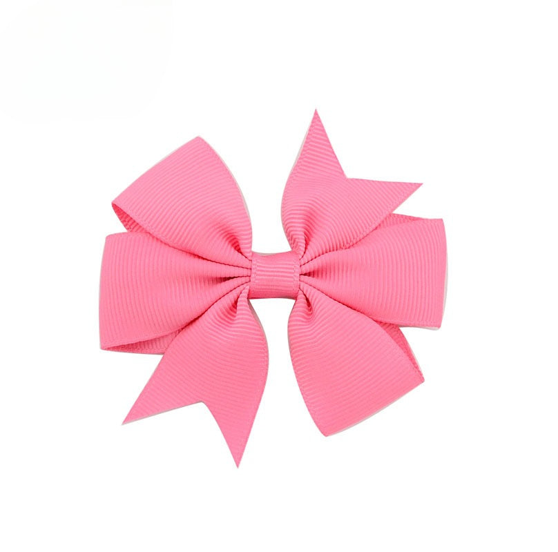 Wholesale 10pcs Handmade Baby Dovetail V Ribbed Ribbon Bow Hairpin
