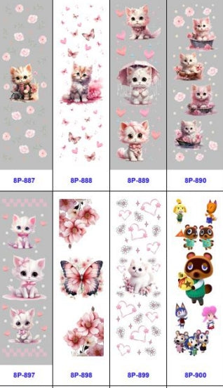 Wholesale 16pcs Cat Pen & Bookmark Stickers Wraps