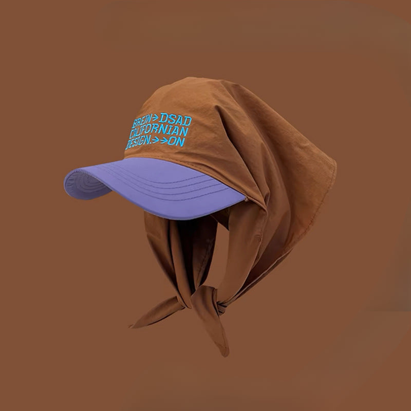 Wholesale Colorblocked Bandana with Letter Embroidered Cap