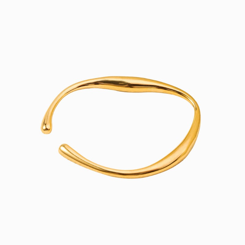 Wholesale Simple, Light Luxury, High Grade Stainless Steel 18k Real Gold Fashion Trend Bracelet