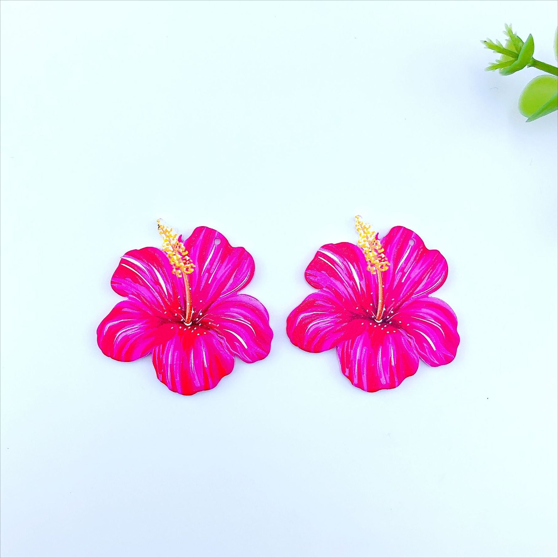 Wholesale 30pcs Small Flower Contrast Double-sided Ink Painting Handmade DIY Jewelry Accessories