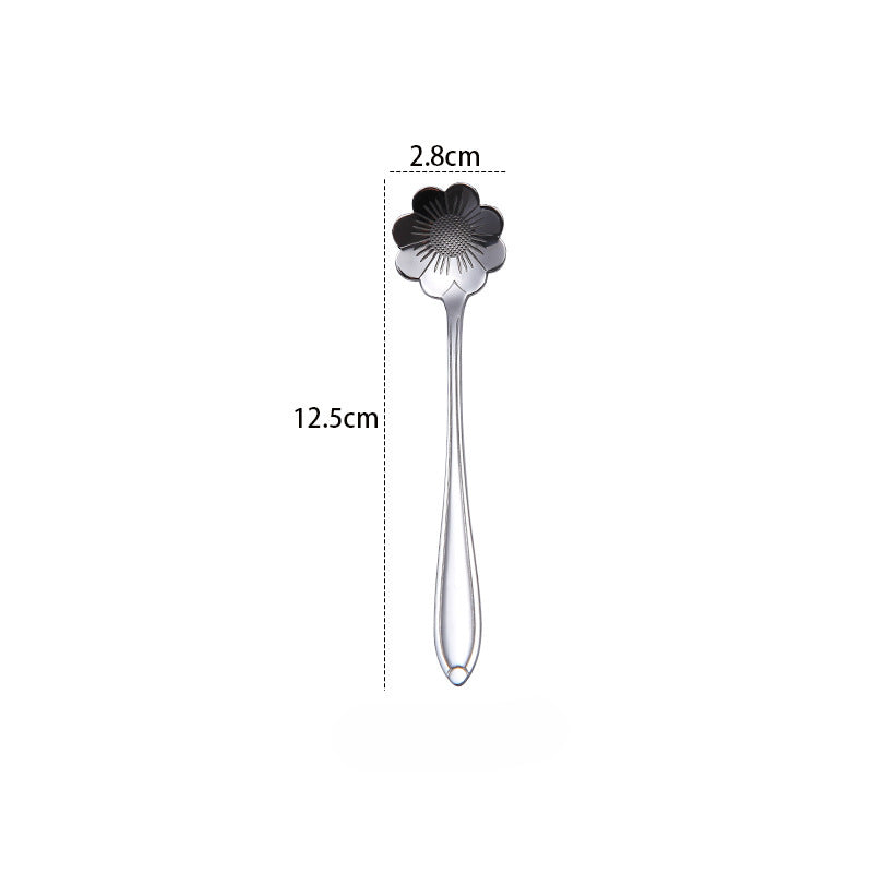 Wholesale Stainless Steel Cherry Blossom Rose Heart Plum Blossom Honey Spoon