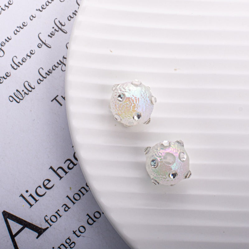Wholesale 14mm 10PCS/PACK Diamond Acrylic Round Beads