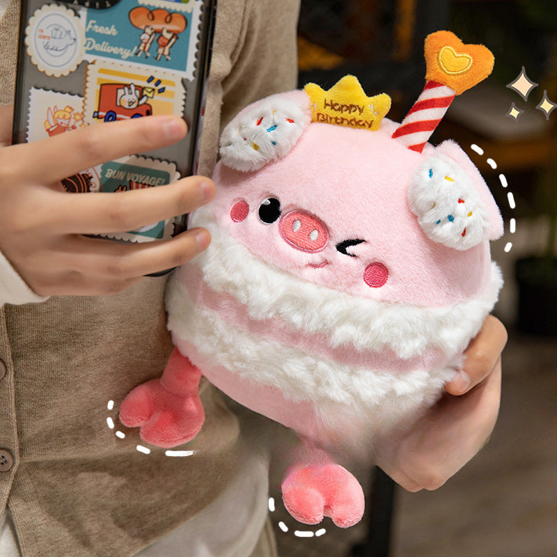 Wholesale Pig You Happy Birthday Cake Doll Plush Toy Cute Pig Pig Doll