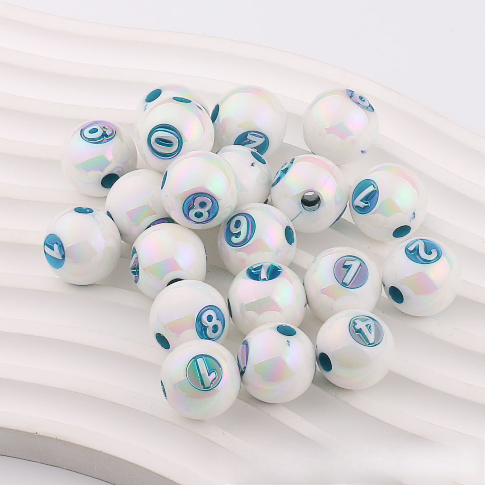 Wholesale 50pcs Mapei Color Digital UV Plating Color Straight Hole DIY Beads