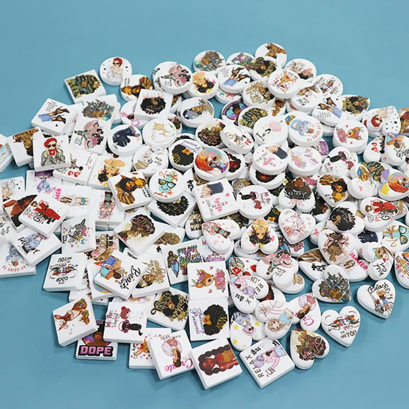 Wholesale Silicone Printed Pattern Beads