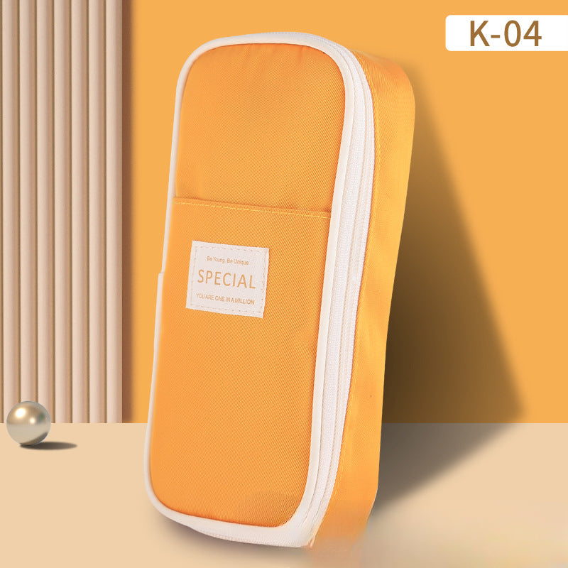 Wholesale Macaron Colored Large Capacity Canvas Pen Bag