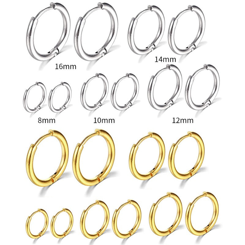 Wholesale Creative Design Stainless Steel Circular Earrings