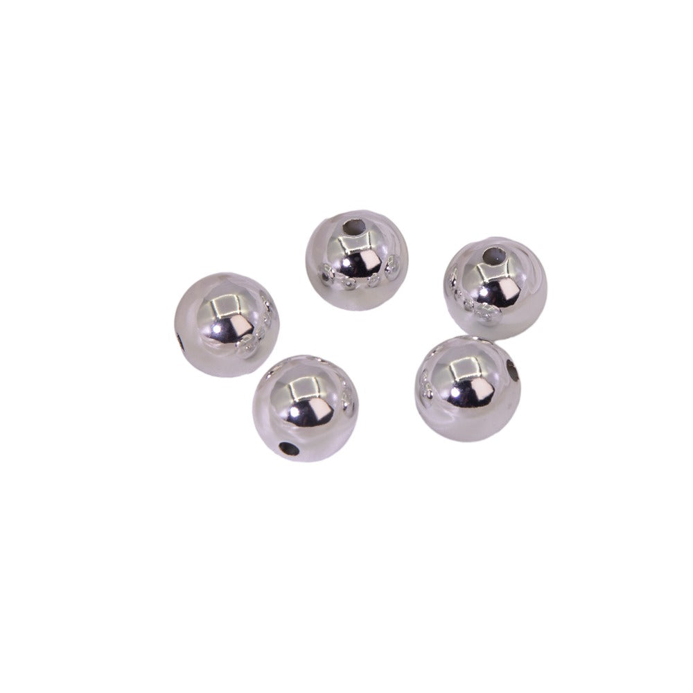 Wholesale 20pcs Acrylic Silver Round Beads