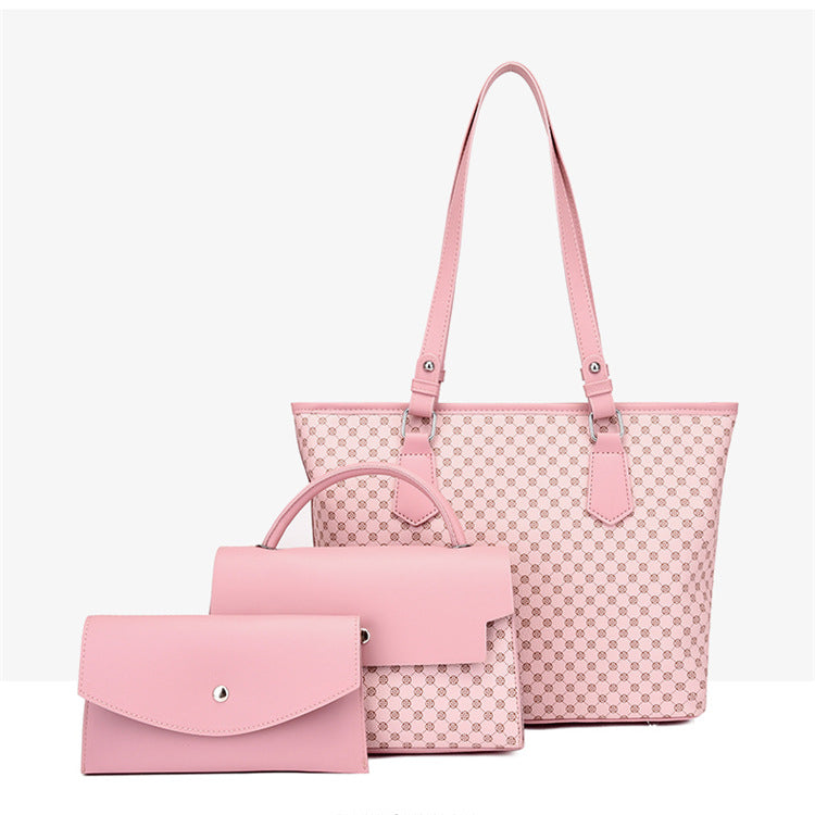 Wholesale PU One Shoulder Handheld Large Capacity Three Piece Set Mother Bag