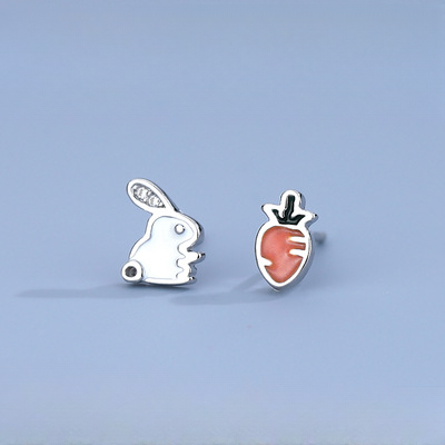 Pendientes al por mayor de conejo lindos 925 de plata esterlina