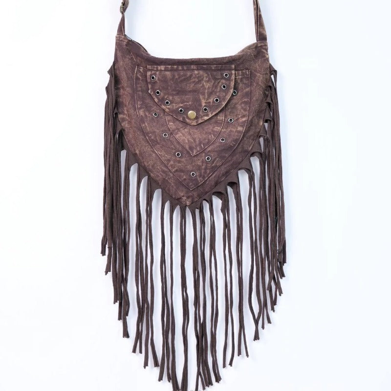 Wholesale Hippie Wasteland Style Bohemian Ethnic Style Niche Tassel Crossbody Shoulder Bag