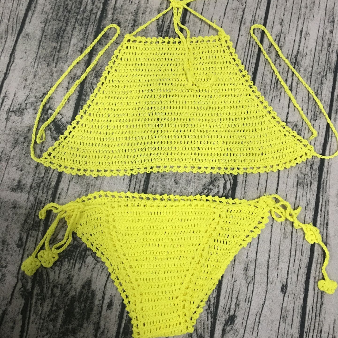 Wholesale New Acrylic Hand Crochet One Piece Swimsuit