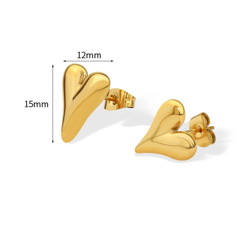 Wholesale 14K Gold Plated Stainless Steel Love Metal Earrings