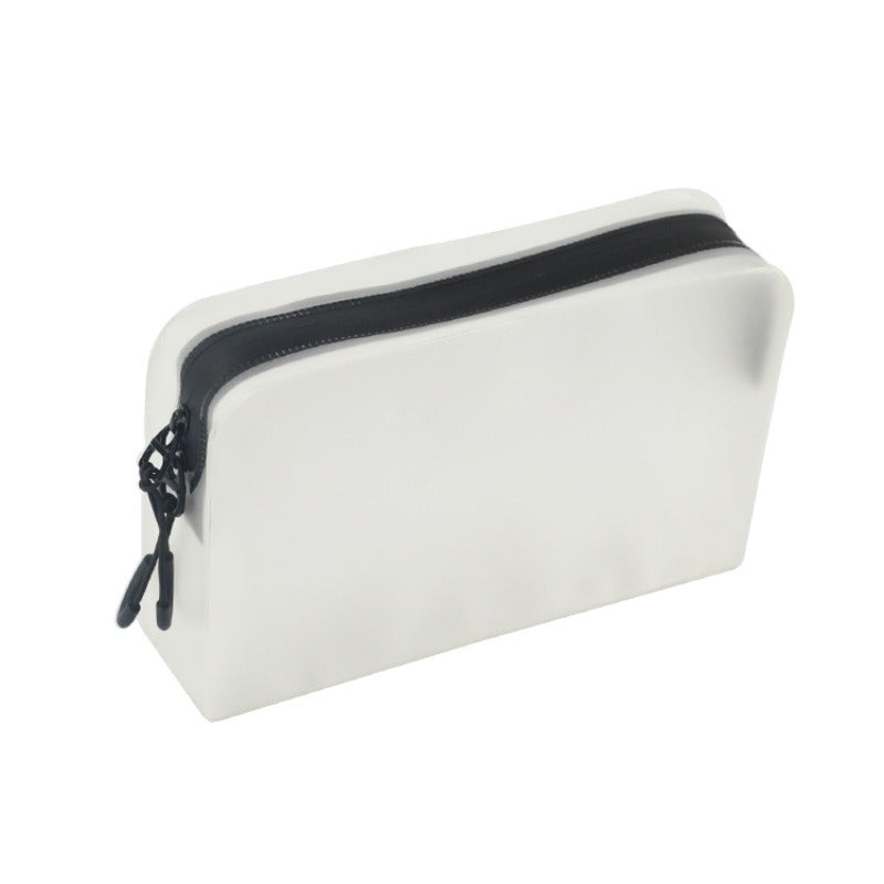 Wholesale Frosted Transparent TPU Double Zipper Large Capacity Cosmetic Bags