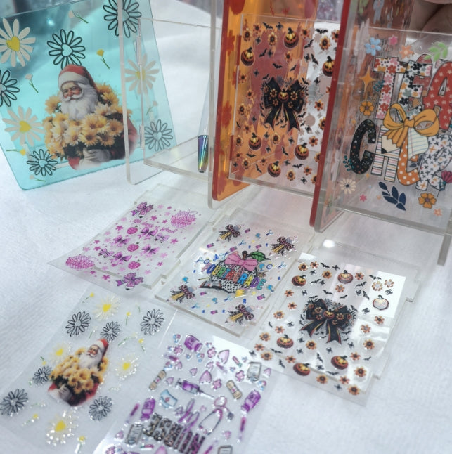 Wholesale 10cm 3+12pcs Solid/Gradient Acrylic Pen Holder with Stickers Set  | Trendy Desk Organizer for School, Office, Gaming Desk Decor