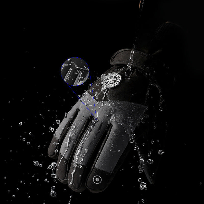 Wholesale Winter Warm Touch Screen Waterproof Anti-Slip Windproof Plus Velvet Thickened Ski Gloves