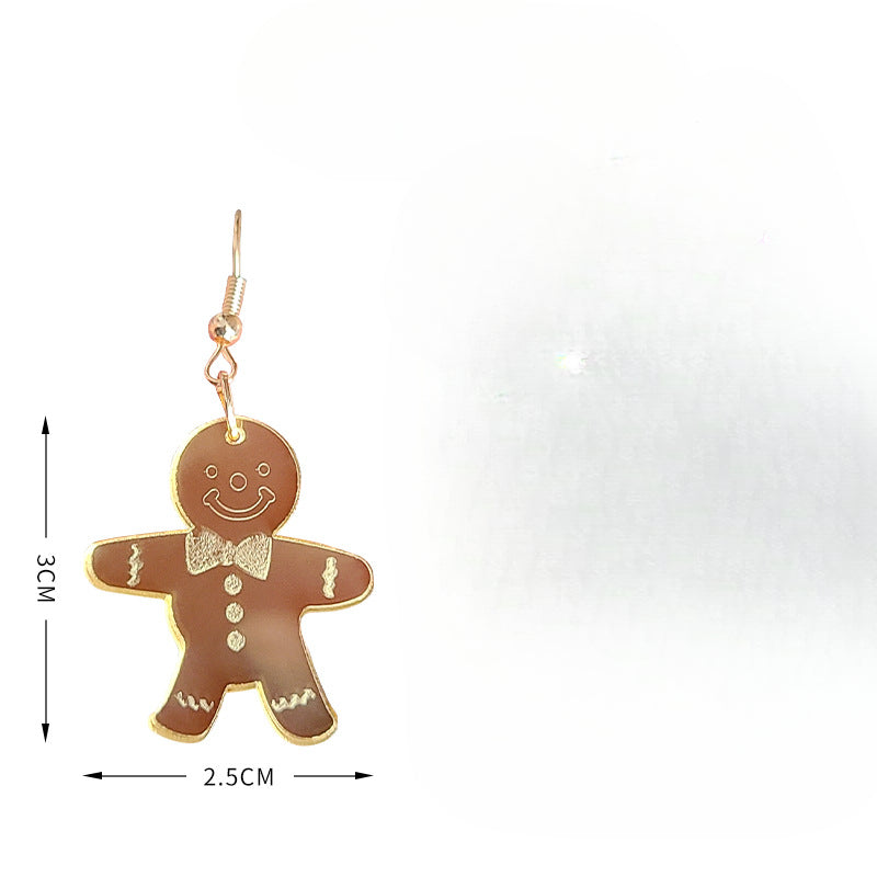 Wholesale Santa Hat, Christmas Tree, Gingerbread Man, Small Snowflake Earrings