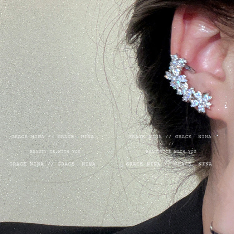 Wholesale Full Diamond Flower Alloy/silver Plated/gold Plated Earrings