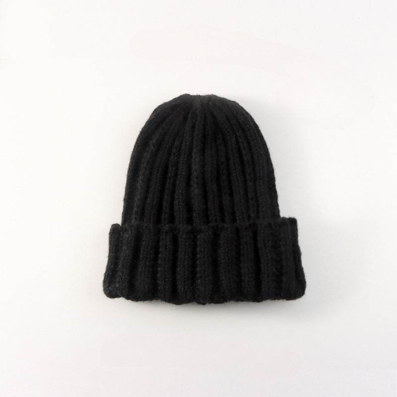 Wholesale 2023 Autumn and Winter Solid Color Knitted Hat Thick Thread Acrylic Wool Hat