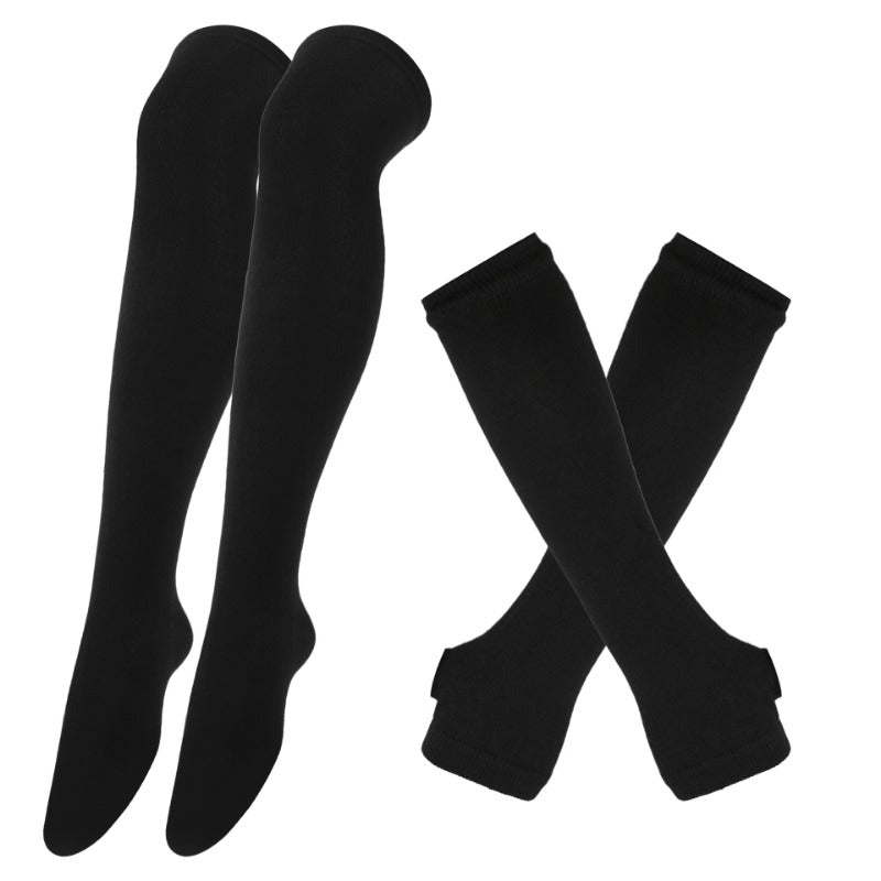 Wholesale Halloween Christmas Funny Striped Gloves Long Socks Set