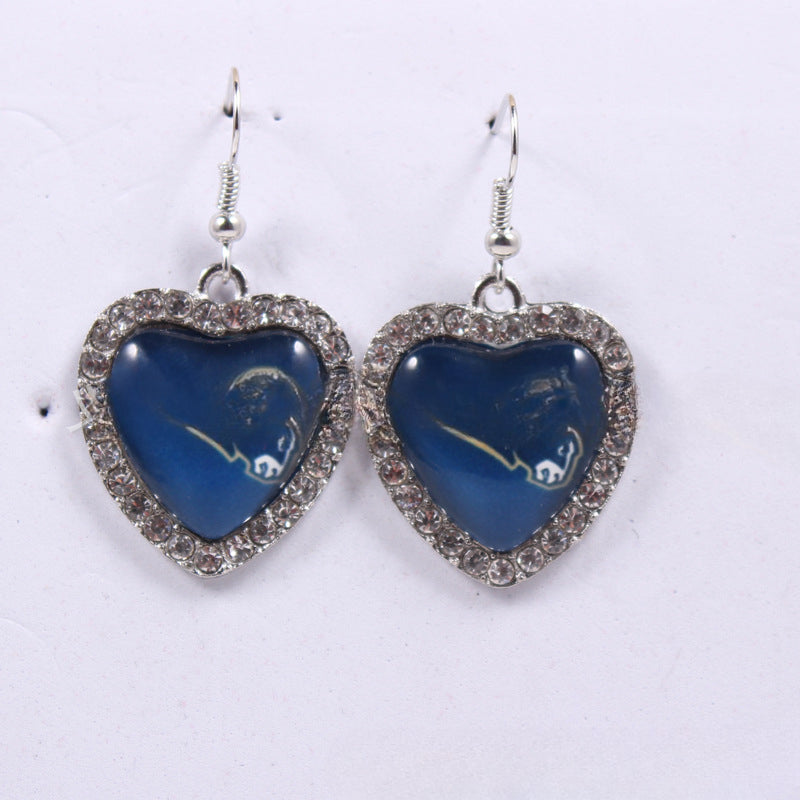 Wholesale Diamond Peach Dot  Logo Earrings