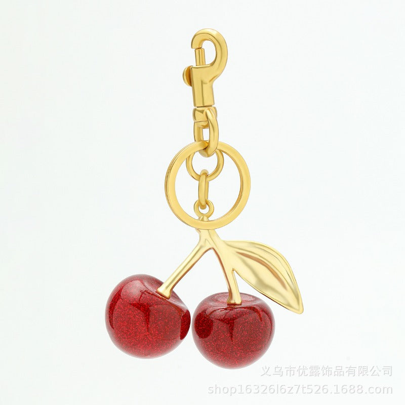 Wholesale Cherry Fruit Bag Pendant Cherry Creative Keychains