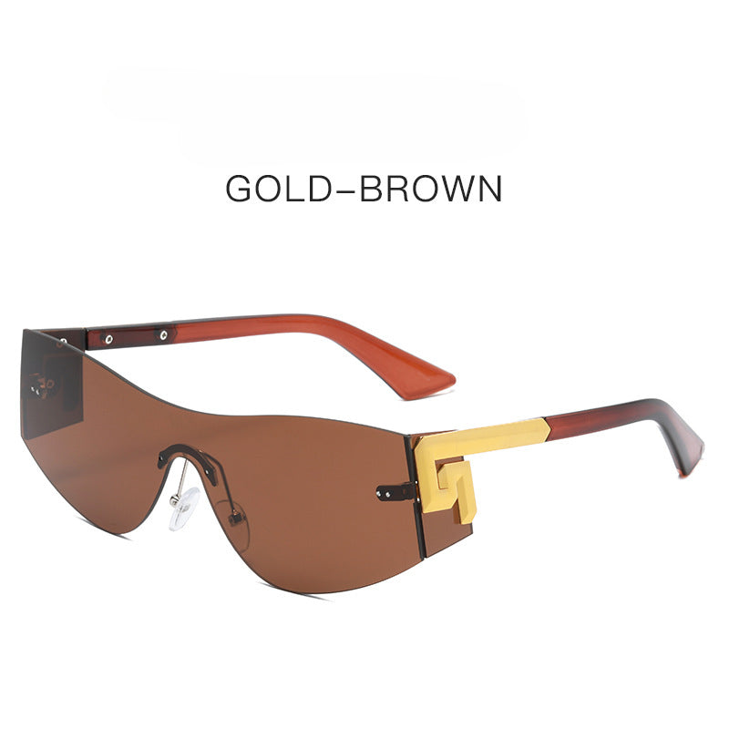 Wholesale Frameless One-piece Y2K PC Sunglasses