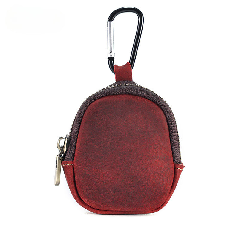 Wholesale Genuine Leather Zipper Pendant Coin Holder Coin Purse