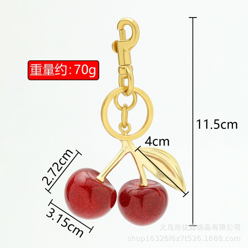 Wholesale Cherry Fruit Bag Pendant Cherry Creative Keychains